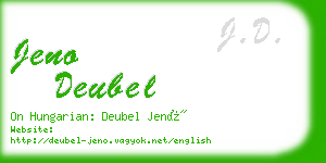 jeno deubel business card